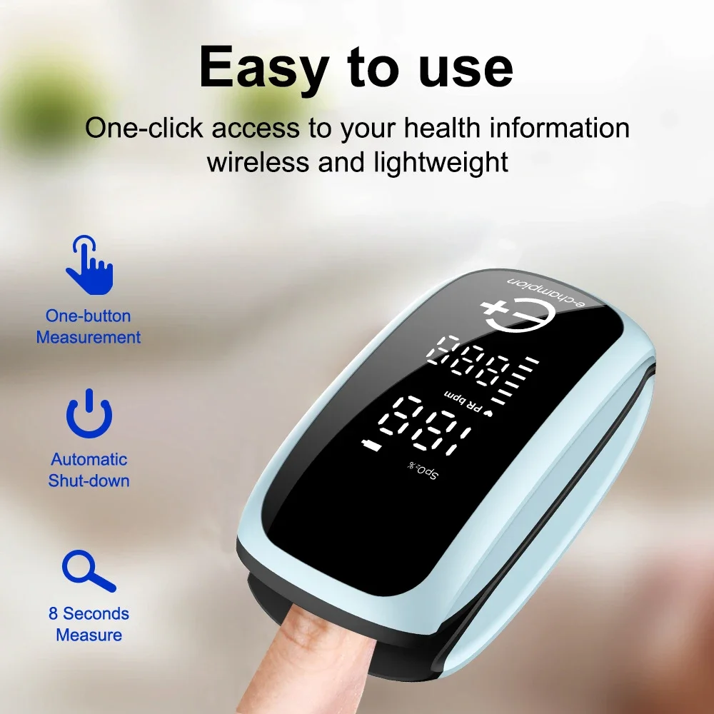 Pulse Oximeter Fingertip Rechargeable - Kan Oksijen Doygunluğu Monitörü Dijital LED