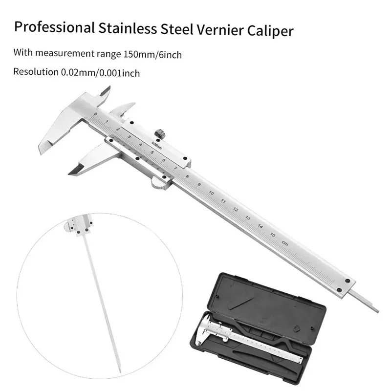 Digital Caliper 150Mm Stainless Steel - Profesyonel Paslanmaz Çelik Sürmeli Kumpas Ölçer