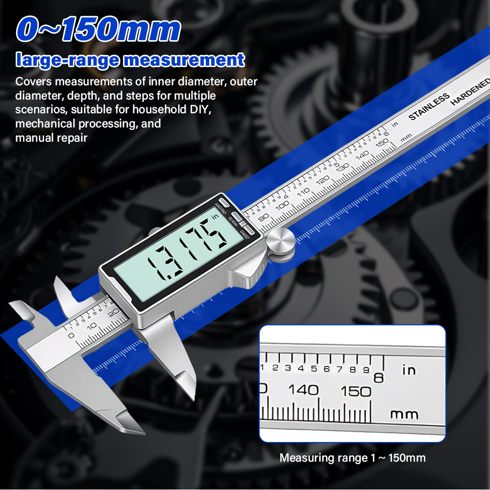 Digital Caliper 150Mm Stainless Steel - Yeni 150mm 6 İnç Paslanmaz Çelik