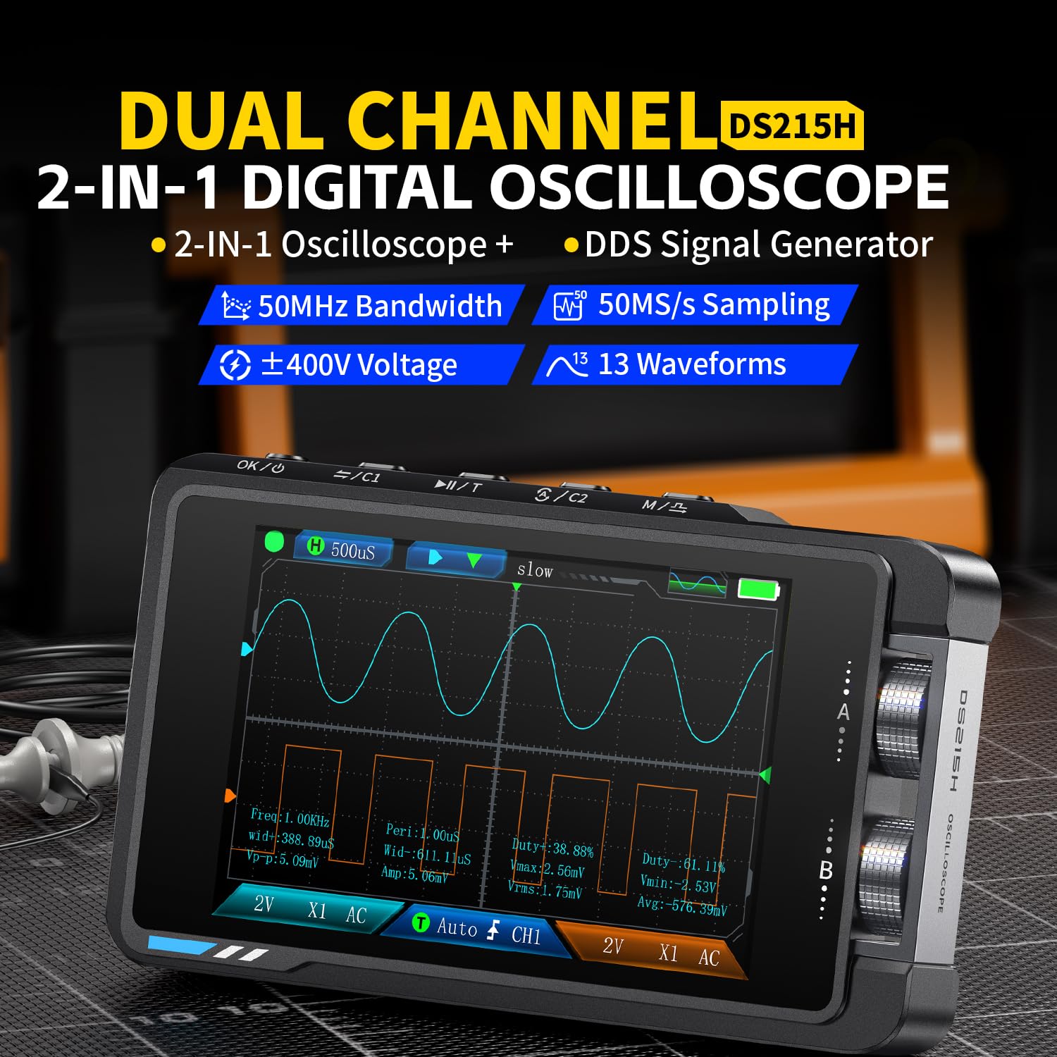 FNIRSI DS215H Dijital Osilosko - Fnirsi Digital Oscilloscope Handheld incelemesi ve fiyatı