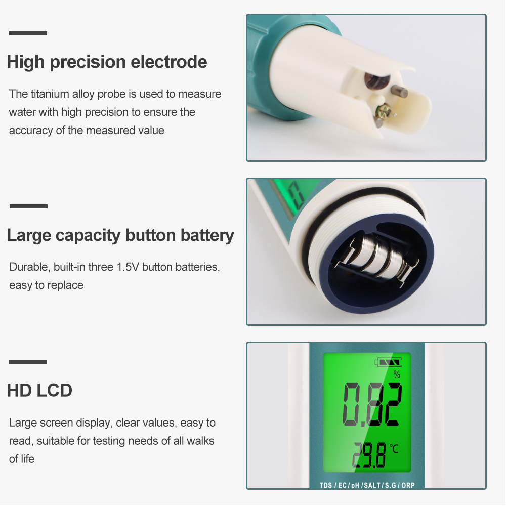 7'si 1 arada PH TDS EC ORP Tuz - Ph Meter Digital Water Tester incelemesi ve fiyatı