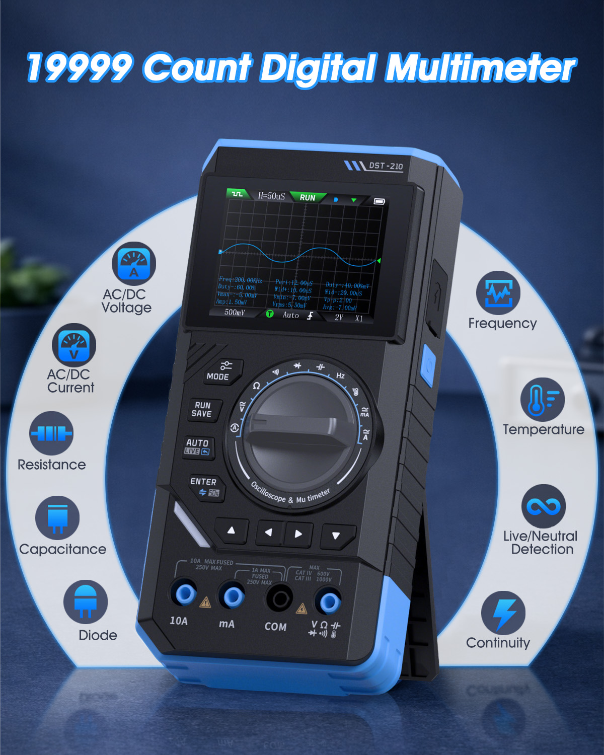 FNIRSI DST-210 3'ü 1 Arada El  - Fnirsi Digital Oscilloscope Handheld incelemesi ve fiyatı